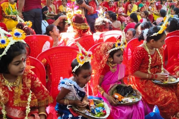 ‘Kumari Puja’ was held this morning at ‘Dakshineswar Ramakrishna Sangha Adyapeeth’ 'Kumari Puja' was held this morning at 'Dakshineswar Ramakrishna Sangha Adyapith'