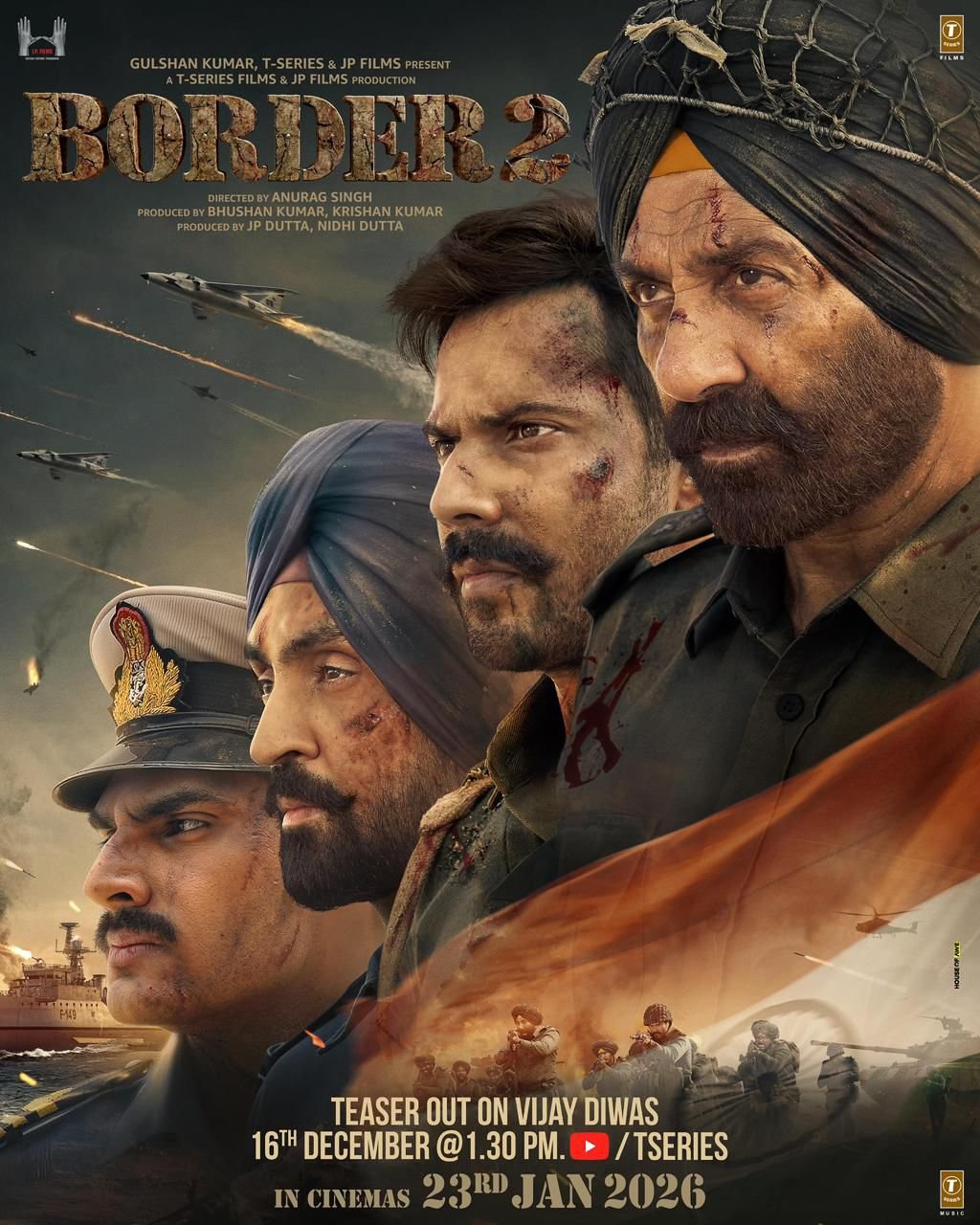The biggest and most-awaited teaser of Border 2 is set to launch on 16th December on the occasion of Vijay Diwas, celebrating the victory of 1971 war