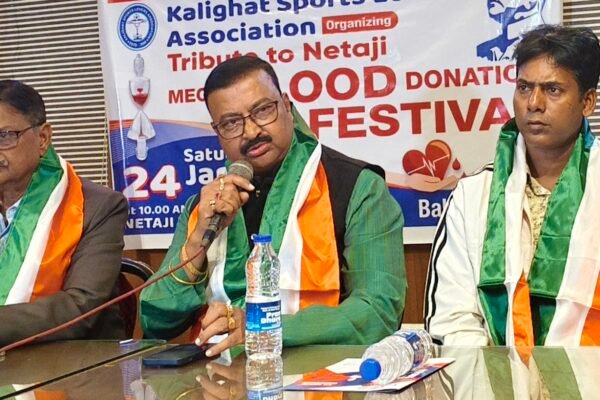 The ‘Kalighat Sports Lovers Association’ is going to organize the ‘Mega BLOOD DONATION Festival 2026’ at the ‘Netaji Indoor Stadium’