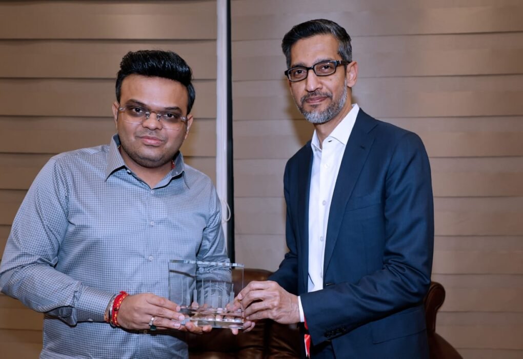 ICC Chair Jay Shah and Google CEO Sundar Pichai attended the ICC Men’s T20 World Cup Super 8 match