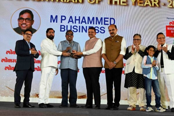 M.P. Ahammad, Chairman, Malabar Group, has been honoured with the prestigious Business Bhushan Award at the Lokmat Maharashtrian of the Year Awards 2026,
